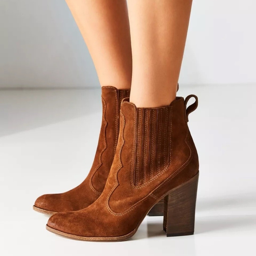 Dolce Vita Conway Suede Western Boot Cognac Size 6 NIB Western Boho